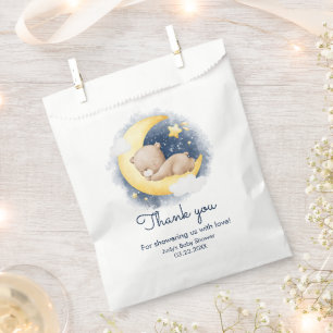 Cute Crescent Moon Teddy Bear Baby Shower Favour Bags