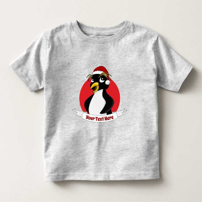 Cute crested penguin Christmas cartoon Toddler T-s Toddler T-Shirt (Front)