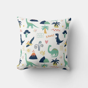 Cute Cretaceous Period Cartoon Drawings Cushion