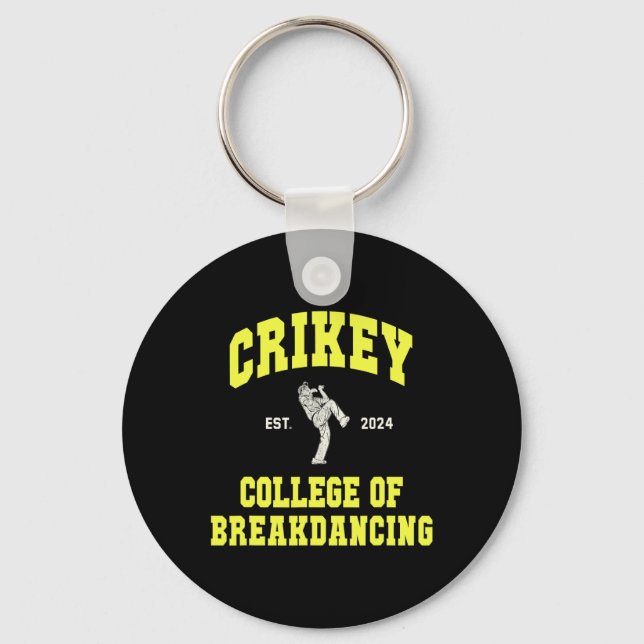 Cute Crikey College Of Breakdancing Breakdance Dan Key Ring (Front)