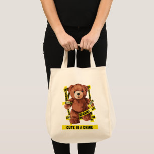 Cute Crime Fighter Teddy Bear Tote Bag