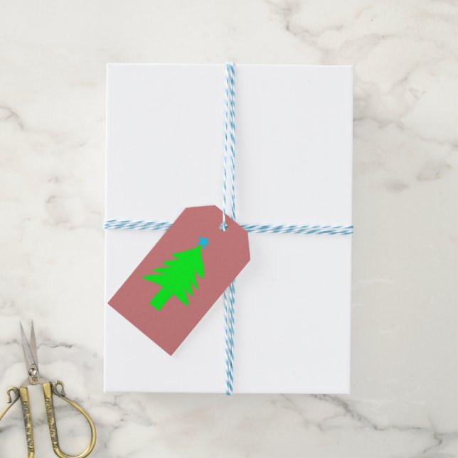 CUTE  cristms tree  KEYCHAIN Gift Tags (With Twine)