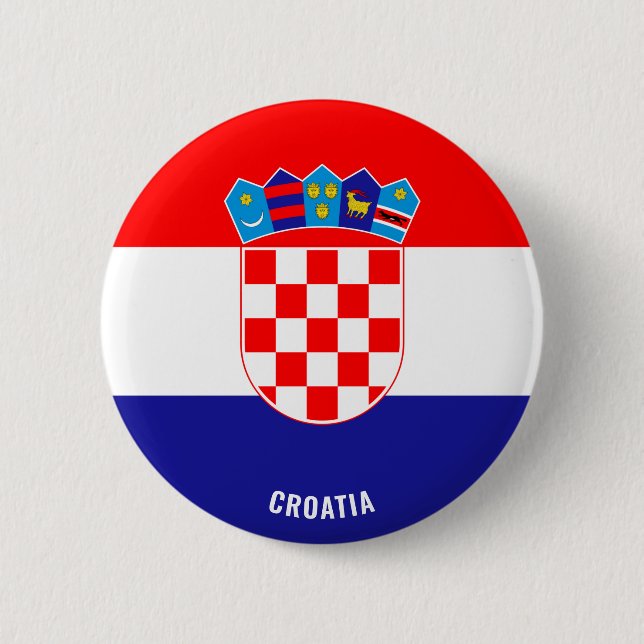 Cute Croatia Flag Patriotic 6 Cm Round Badge (Front)