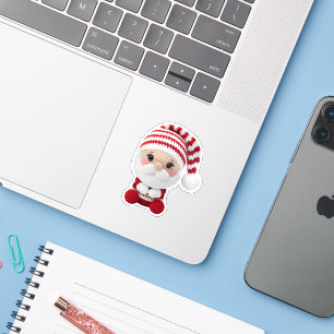 Cute Crochet Santa Christmas Sticker