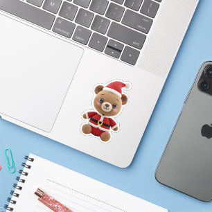 Cute Crochet Santa Teddy Bear Sticker