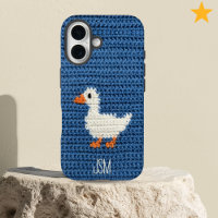 Cute Crochet Squirrel Custom Initials Monogram  