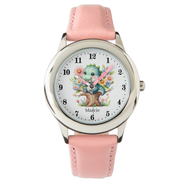 Cute Crocodile add name Watch (Front)
