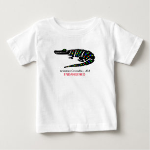 Cute Crocodile -Endangered animal graphic - Baby T-Shirt