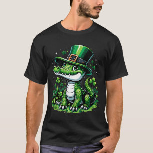 Cute Crocodile St Patricks Day For Boys Girls Funn T-Shirt