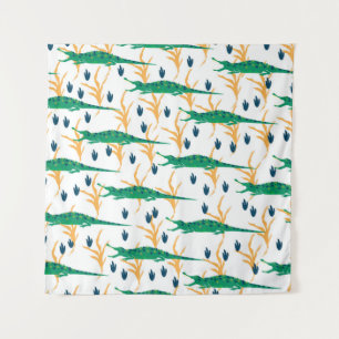 Cute crocodiles seamless pattern. Cartoon animals. Tapestry
