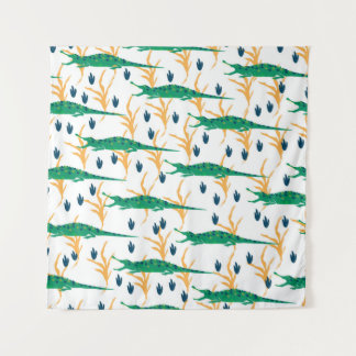 Cute crocodiles seamless pattern. Cartoon animals. Tapestry