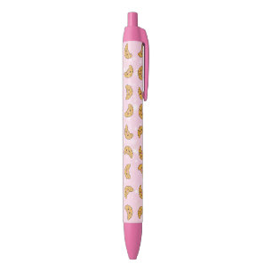 Cute Croissant Pink Paris Bakery Bread Kawaii Black Ink Pen
