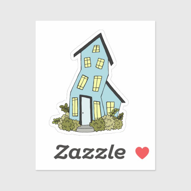Cute Crooked Cottage Blue (Sheet)
