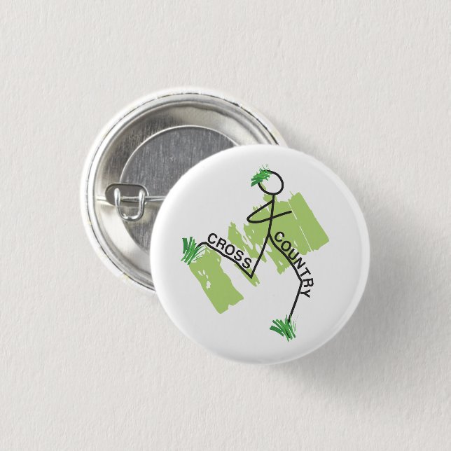 Cute Cross Country © Grass Runner Button (Front & Back)