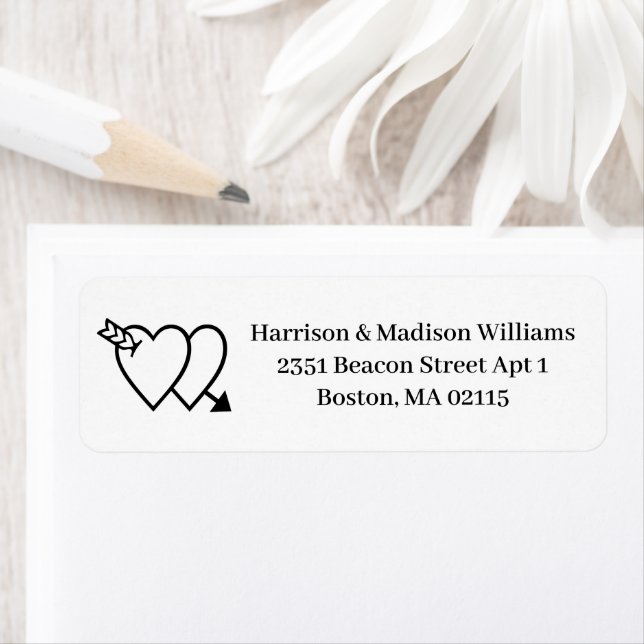 Cute crossed arrow hearts custom elegant wedding  (Insitu)