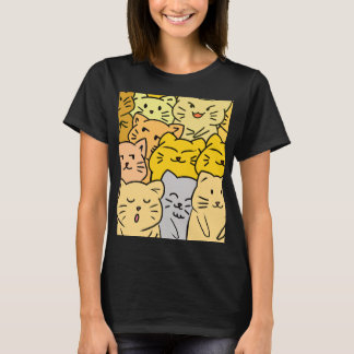 Cute Crowd Cat for Casual Wear Women’s T-Shirt