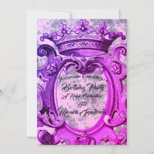 Cute Crown Personalised Birthday Party Invitation