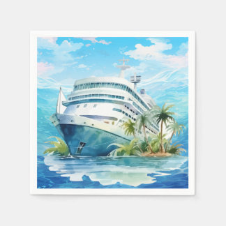 Cute cruise ship beach party napkin