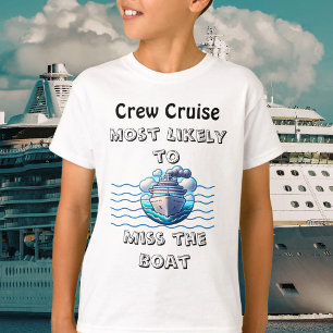 Cute Cruise Teal Miss the Boat Personalise T-Shirt