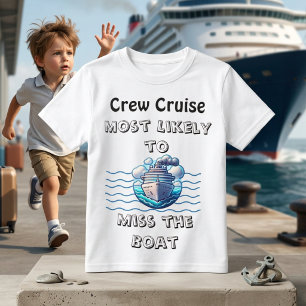 Cute Cruise Teal Miss the Boat Personalise T-Shirt