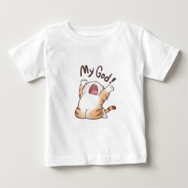  Cute Crying Cat Meme Funny T-Shirt (Front)