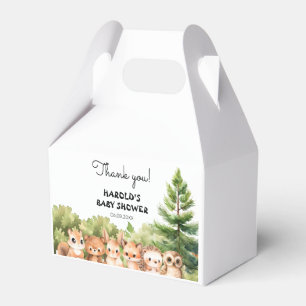 Cute Cub Animals Forest Baby Boy Shower Favour Box