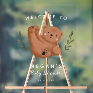 Cute Cub Bear Baby Shower Sign