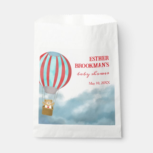 Cute Cub Over the Clouds Baby Shower Favour Bags (Front)