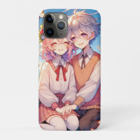 Cute Cuddly Anime Couple Whimsical Romantic