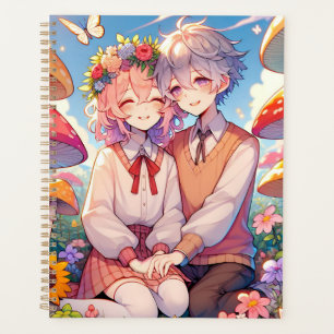Cute Cuddly Anime Couple Whimsical Romantic Planner