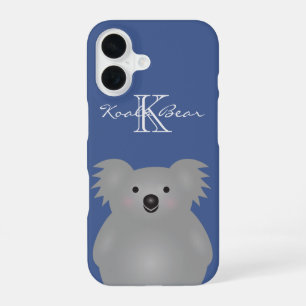 Cute Cuddly Australia Baby Koala Bear Monogram iPhone 16 Case