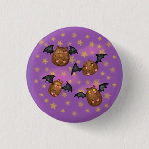 Cute, cuddly bat round badge