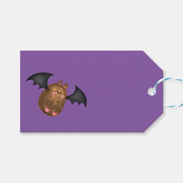 Cute cuddly bats gift tag (Front (Horizontal))