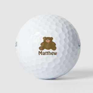 Cute Cuddly Brown Baby Teddy Bear Cub Golf Balls
