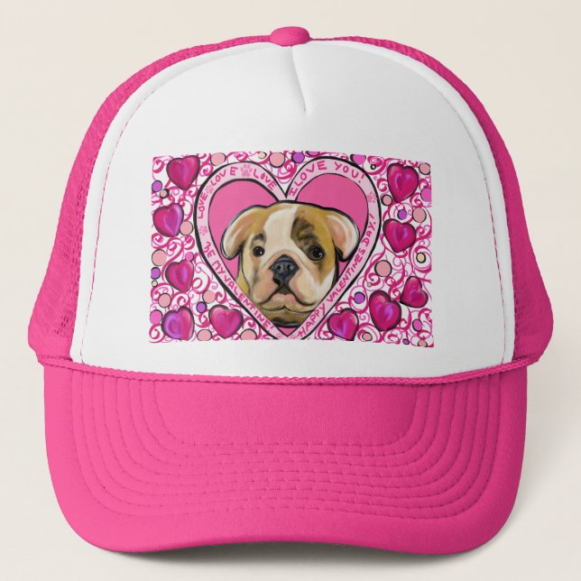 Cute & Cuddly Bulldog Trucker Hat (Front)