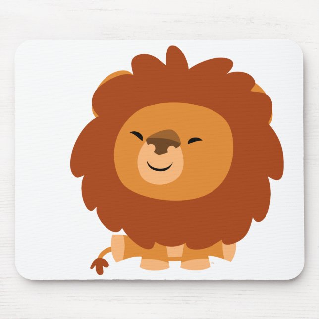 Cute Cuddly Cartoon Lion Mousepad (Front)