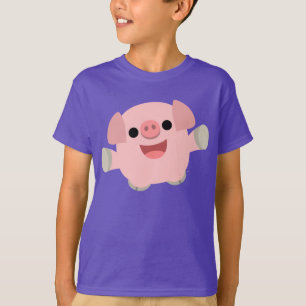 Cute Cuddly Cartoon Pig Kids T-shirt