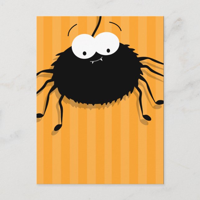 Cute Cuddly Cartoon Spider Halloween Postcards (Front)