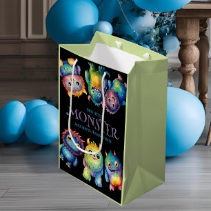 Cute Cuddly Colourful Little Monsters Kids Birthda Medium Gift Bag