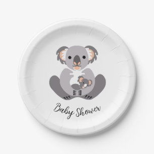 Cute cuddly KOALA - Baby shower  - Party Paper Plate