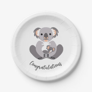 Cute cuddly KOALA - Congratulations  - Party Paper Plate