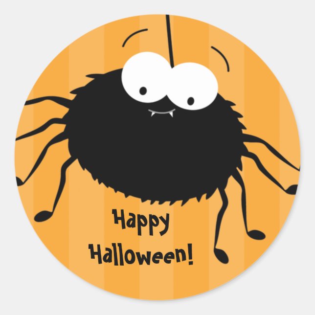 Cute Cuddly Spider Halloween Envelope Seals (Front)