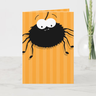 Cute Cuddly Spider Happy Halloween Card