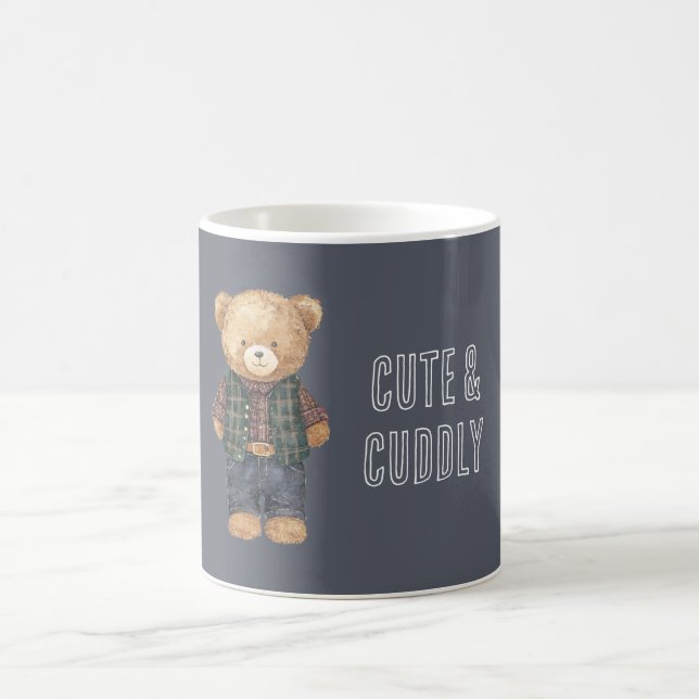 Cute Cuddly Teddy Bear in Blue Jeans Coffee Mug (Center)