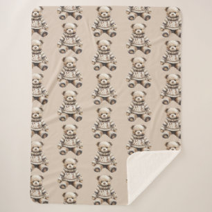 Cute & Cuddly Teddy Bear Sherpa Blanket