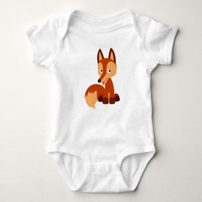Cute Cunning Cartoon Fox Baby Bodysuit (Front)