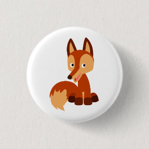 Cute Cunning Cartoon Fox Button Badge
