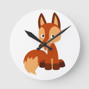 Cute Cunning Cartoon Fox Wall Clock