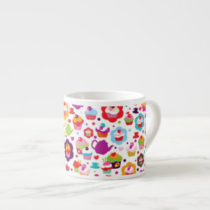 Cute cup cake and tea pot