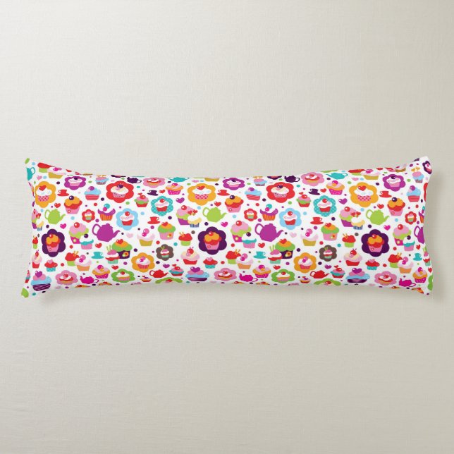 Cute cup cake and tea pot body cushion (Front)